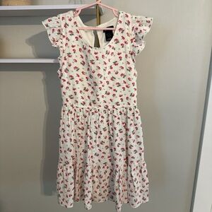 Zunie White and Pink Floral Kids Dress